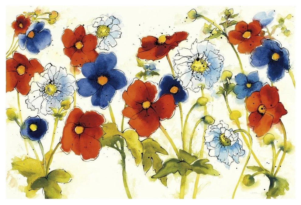 "Independent Blooms I" Digital Paper Print by Shirley Novak, 38"x26"