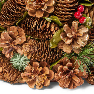 Pre-Decorated Pine Cone and Glitter Artificial Tabletop Christmas Tree