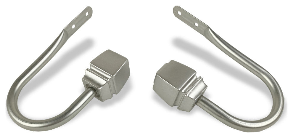 Nona Curtain Holdback Pair, Satin Nickel