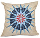 Sea Wheel, Geometric Print Pillow, Taupe And Beige, 16"x16"
