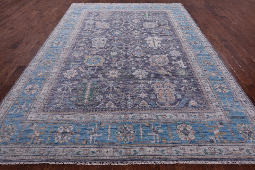 Hand Knotted Turkish Oushak Wool Rug 9' 0" X 12' 2" - Q13441