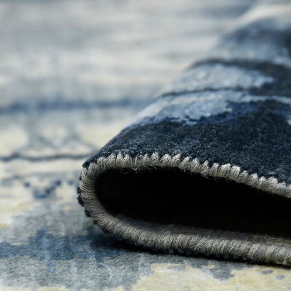 Hermitage Dessavie Area Rug, Blue, 10' x 14', Abstract