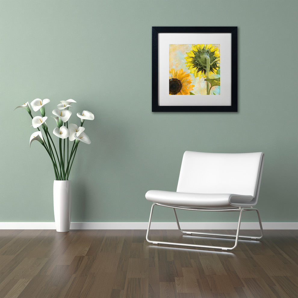 Color Bakery 'Soleil II' Matted Framed Art, Black Frame, White Mat, 16x16