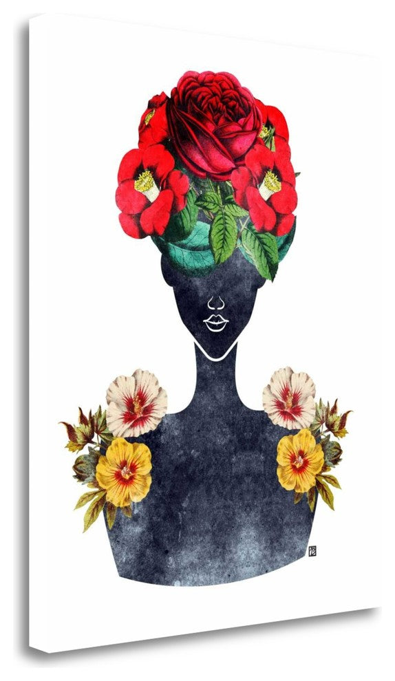 "Flower Crown Silhouette III" By Tabitha Brown, Giclee on Gallery Wrap Canvas