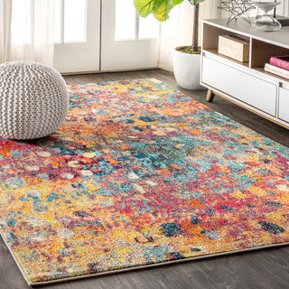 Contemporary POP Modern Abstract Area Rug, Multi/Yellow, 5 X 8