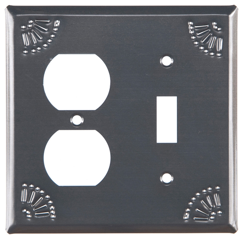 Outlet and Switch Cover with Chisel in Country Tin