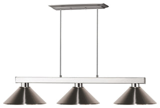 Players Collection 3 Light Billiard Light in Brushed Nickel Finish