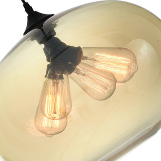 Glass Light Down Mini Pendant, Transparent Amber, 16 Inches