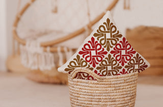 26" x 26" Tiki Square Decorative Indoor Pillow, Red