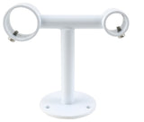 Double Ceiling Bracket for Curtain Rod, 1" and 5/8", Glossy White