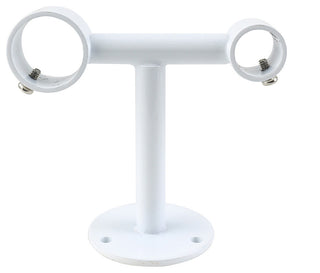 Double Ceiling Bracket for Curtain Rod, 1" and 5/8", Glossy White