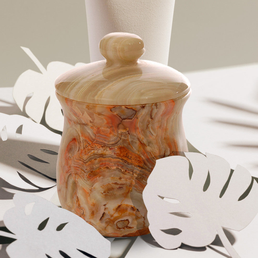 Marble Bathroom Jar, Pale Green