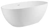 ALFI brand AB9975 59" White Oval Resin Soaking Bathtub