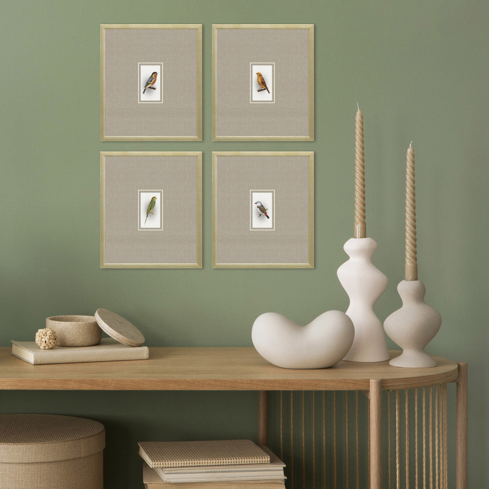 Here Birdie I Artwork, 4-Piece Set