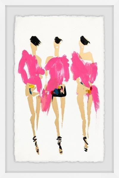 "Flaming Pink" Framed Painting Print, 12"x18"