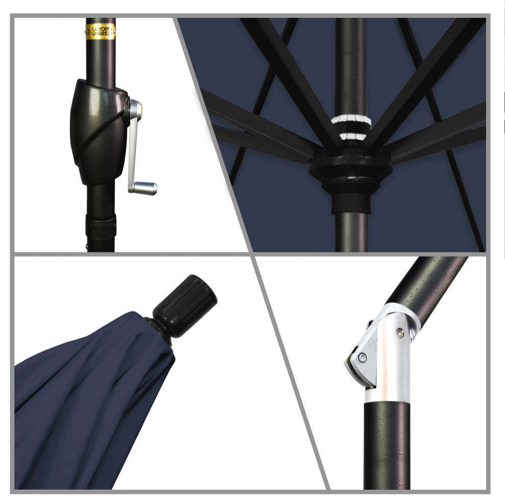 9' Aluminum Umbrella Push Tilt, Navy
