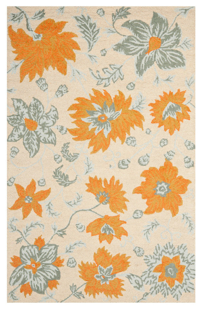Safavieh Blossom Blm865A Floral Rug, Ivory/Multi, 4'0"x6'0"
