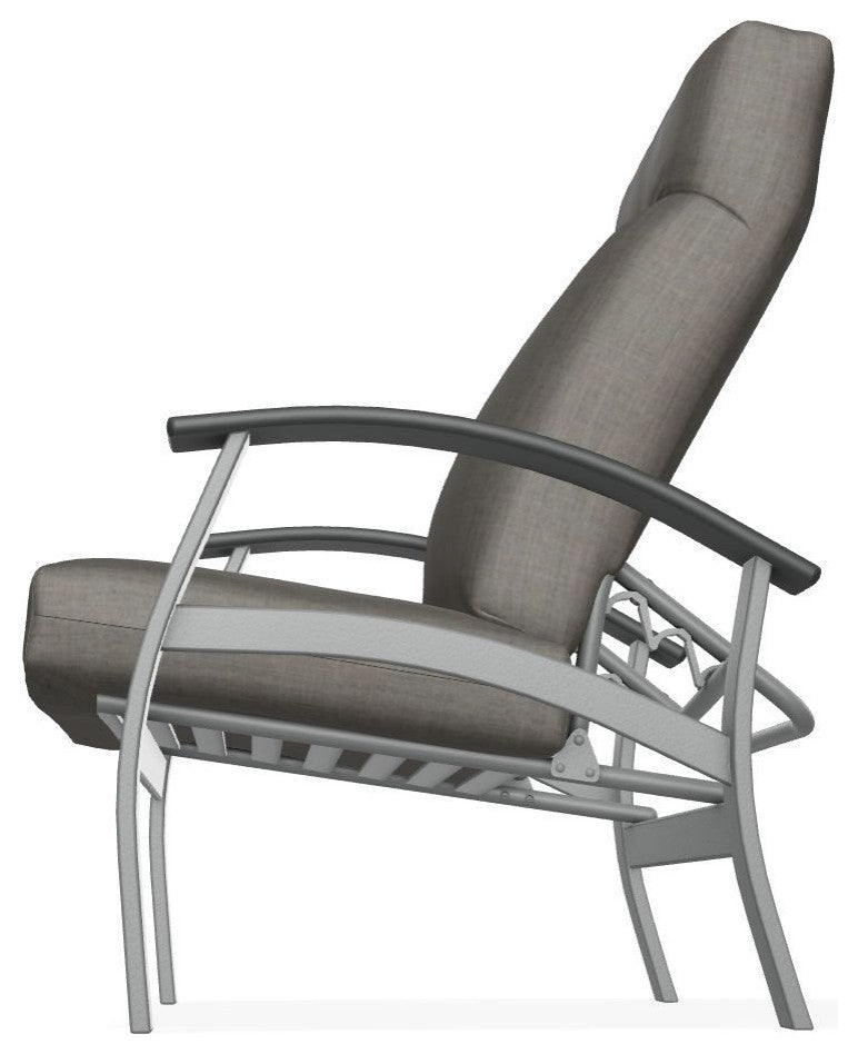 Belle Isle Cushion Outdoor Adjustable Back Chair, Cast Silver/Graphite