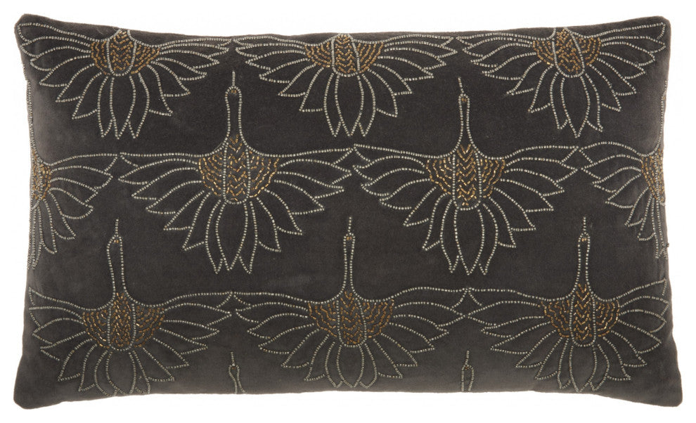 Brilliant Dark Gray lumbar Pillow