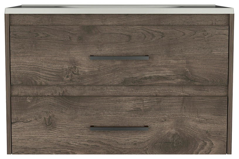 Wall Mounted Bathroom Vanity Alma, Bathroom, Dark Brown / White