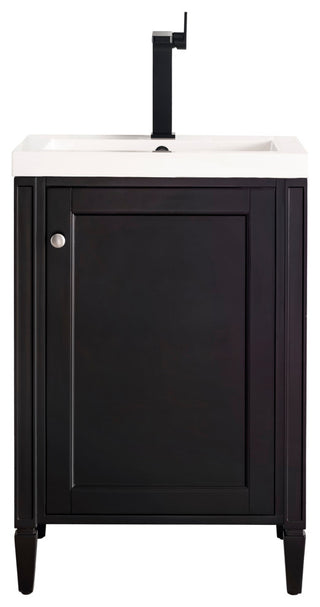 Britannia 24" Vanity, Black Onyx, White Glossy Resin Countertop