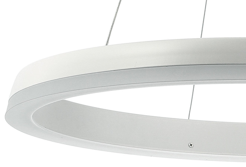 Baxter 1-Light Aluminum Integrated LED Hoop Pendant, Matte White