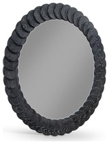 Revolve Oak Veneer Mirror, Black, Round