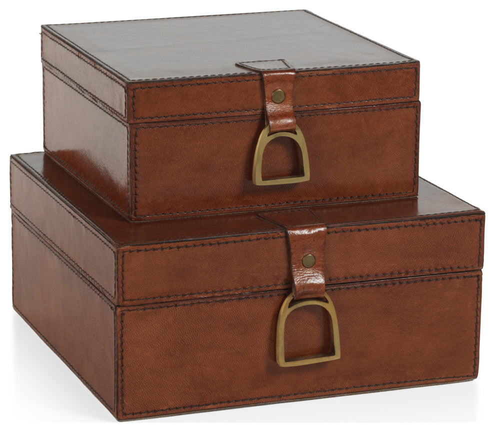 Chadwell Square Leather Decorative Box, Small