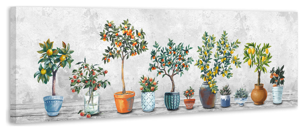 "Fruits, the Pots" Painting Print on Wrapped Canvas
