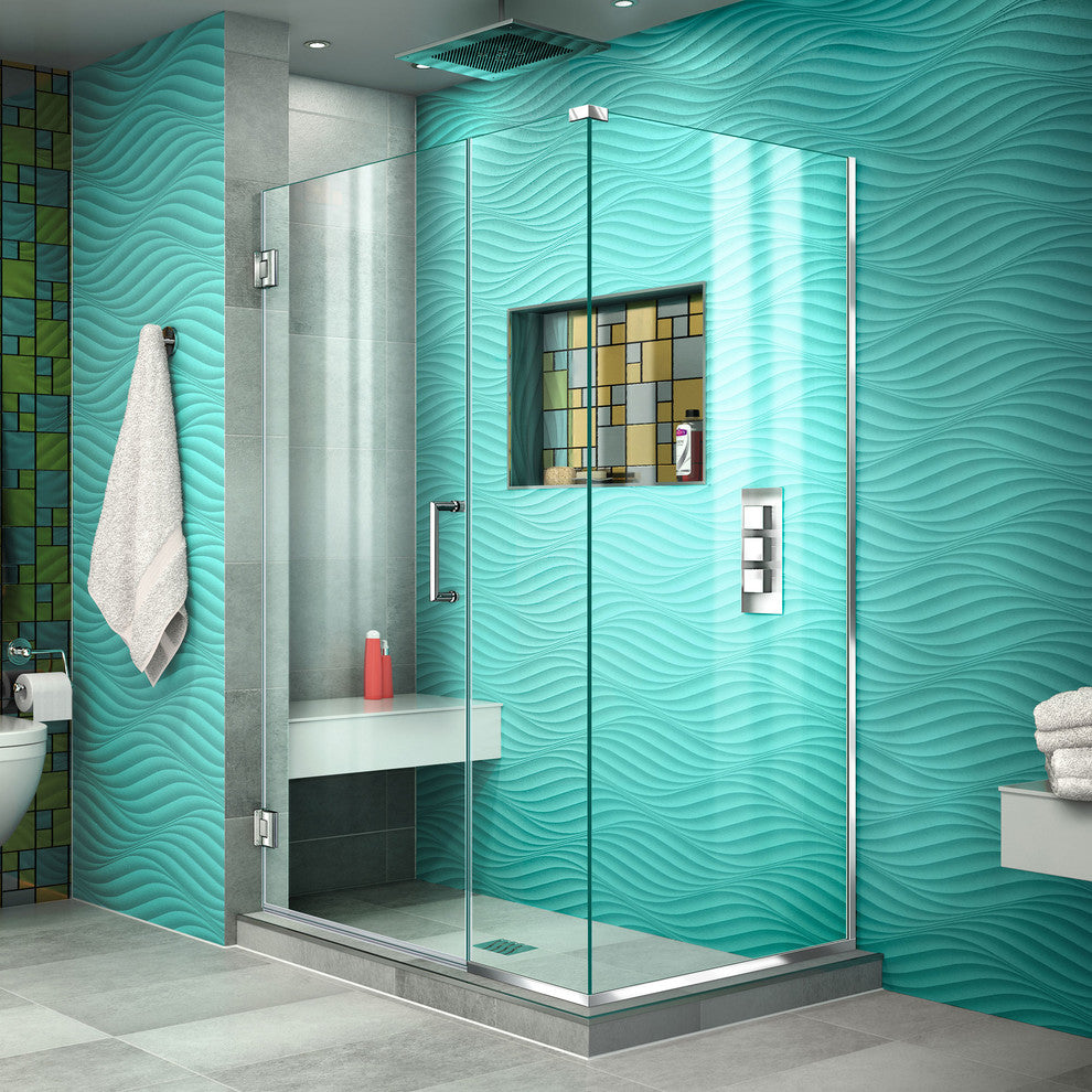 DreamLine Unidoor Plus 39"x34.375"x72" Hinged Shower Enclosure, Chrome