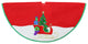 20" Mini Christmas Tree Skirt With Embroidered Sleigh and Tree Applique