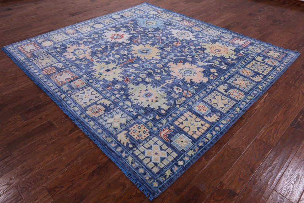 7' 11" X 8' 9" Square Turkish Oushak Handmade Wool Rug - Q13366