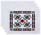 18"x14" Jodhpur Border 4, Geometric Print Placemat, Navy Blue, Set of 4
