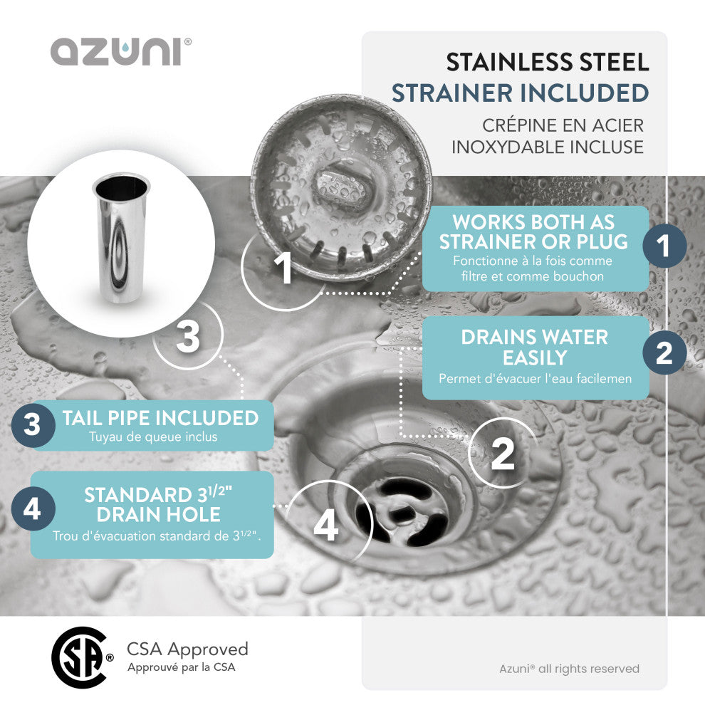 STYLISH Dual Mount 22" Single-Bowl Stainless Steel Utility Laundry Sink C122