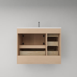 Victoria 42" Solid Wood Bath Vanity, Overhead Cabinet, Oak
