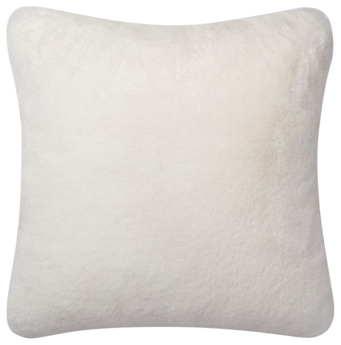Loloi Decorative Throw Pillow Cover Only, White, 22"x22"