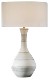 Uttermost Potter Striped Ivory Blue Table Lamp