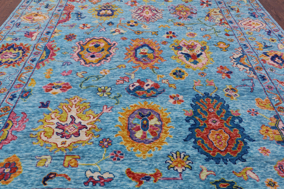 Handmade Turkish Oushak Wool Rug 9' 3" X 12' 0" - Q16087