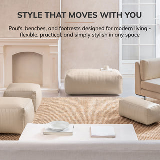 Polyester Florence Footrest, Cream