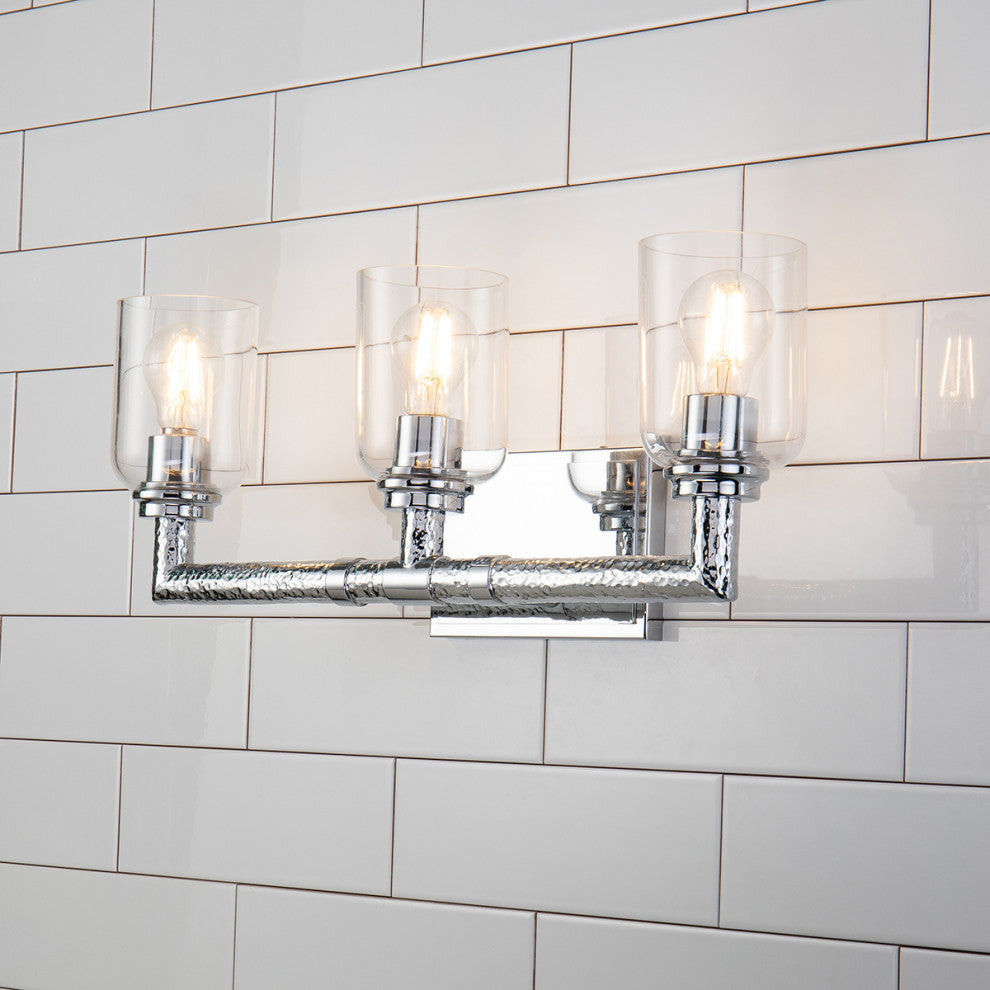 Rampart 3 Light Bath Vanity Light, Polished Chrome