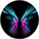 Blue Butterfly Wings, Floral Digital Art Round Wall Art, 23"