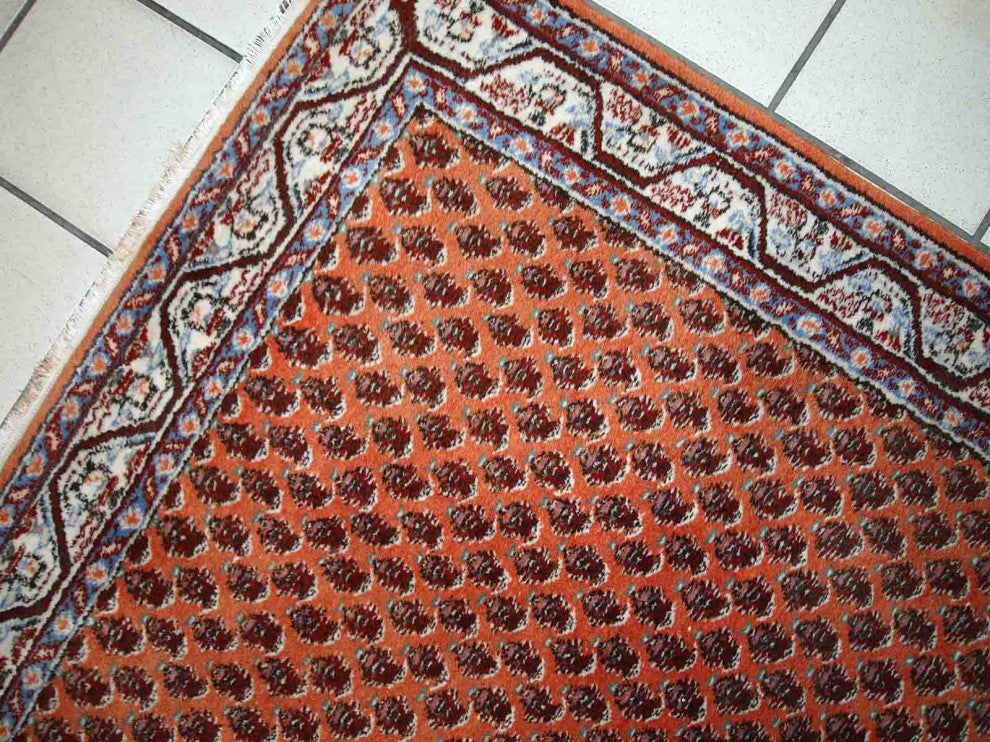 Handmade Vintage Indian Seraband Rug, 3'x6.3', 94cmx194cm 1980s