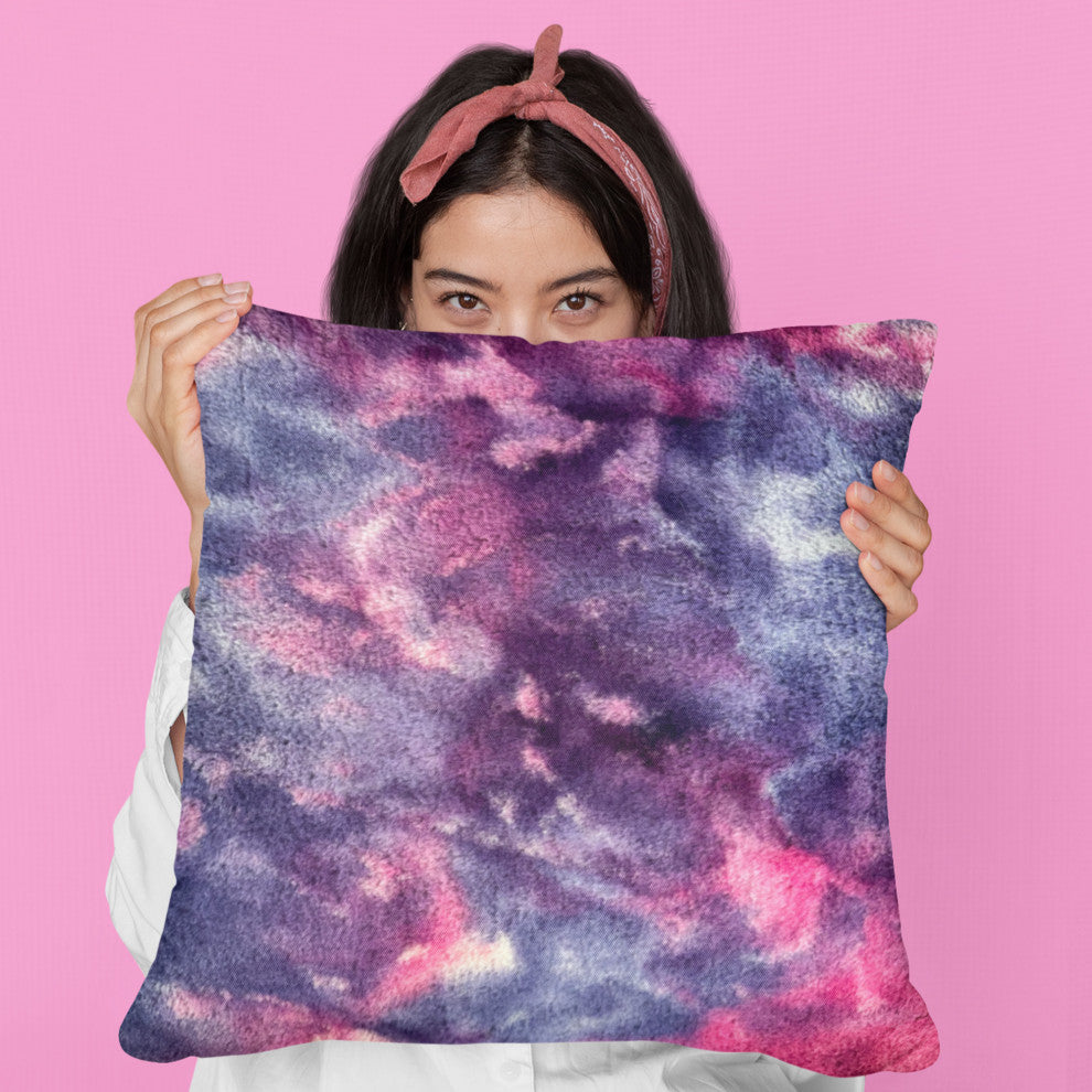 Plutus Purple Pink Fureal Faux Fur Luxury Throw Pillow, Purple Pink, 26" x 26"