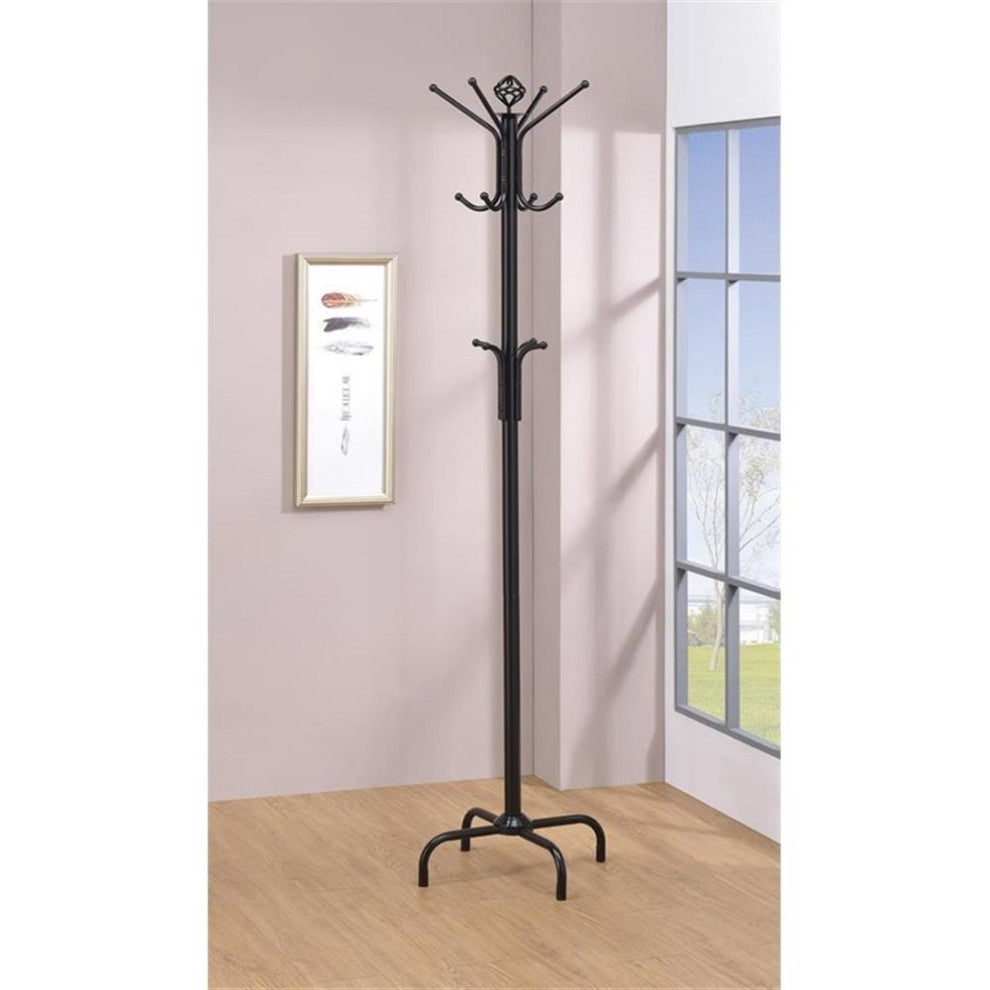 Coaster Collier 12-hook Traditional Metal Coat Rack in Black