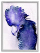 Space Bird Watercolor Purple Animal Painting, 11"x14"