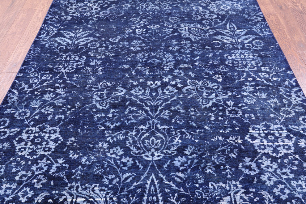 Wool & Silk Modern Handmade Rug 6' 0" X 8' 9" - Q12735