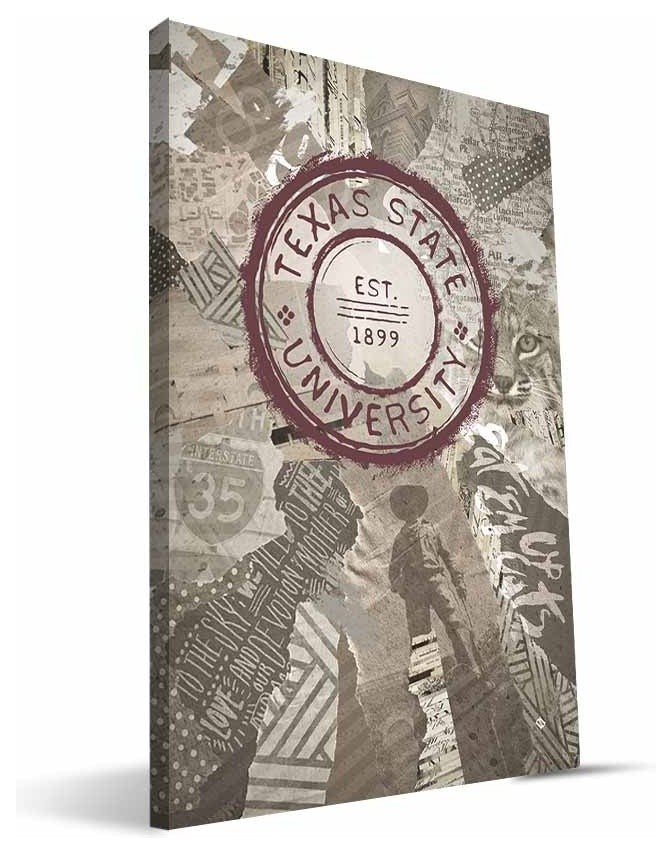 SWT Bobcats Scrapbook Canvas Print, 16"x24"