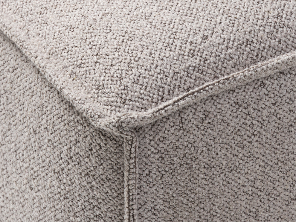 Deep Seat Modular Small Chaise Sectional, 2 Piece, Taupe Boucle, Right