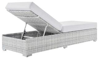 Convene Outdoor Patio Chaise Light Gray White