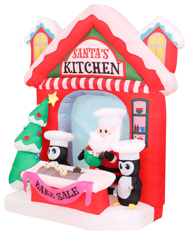 7-Ft. Tall Pre-Lit Inflatable Santa's Kitchen